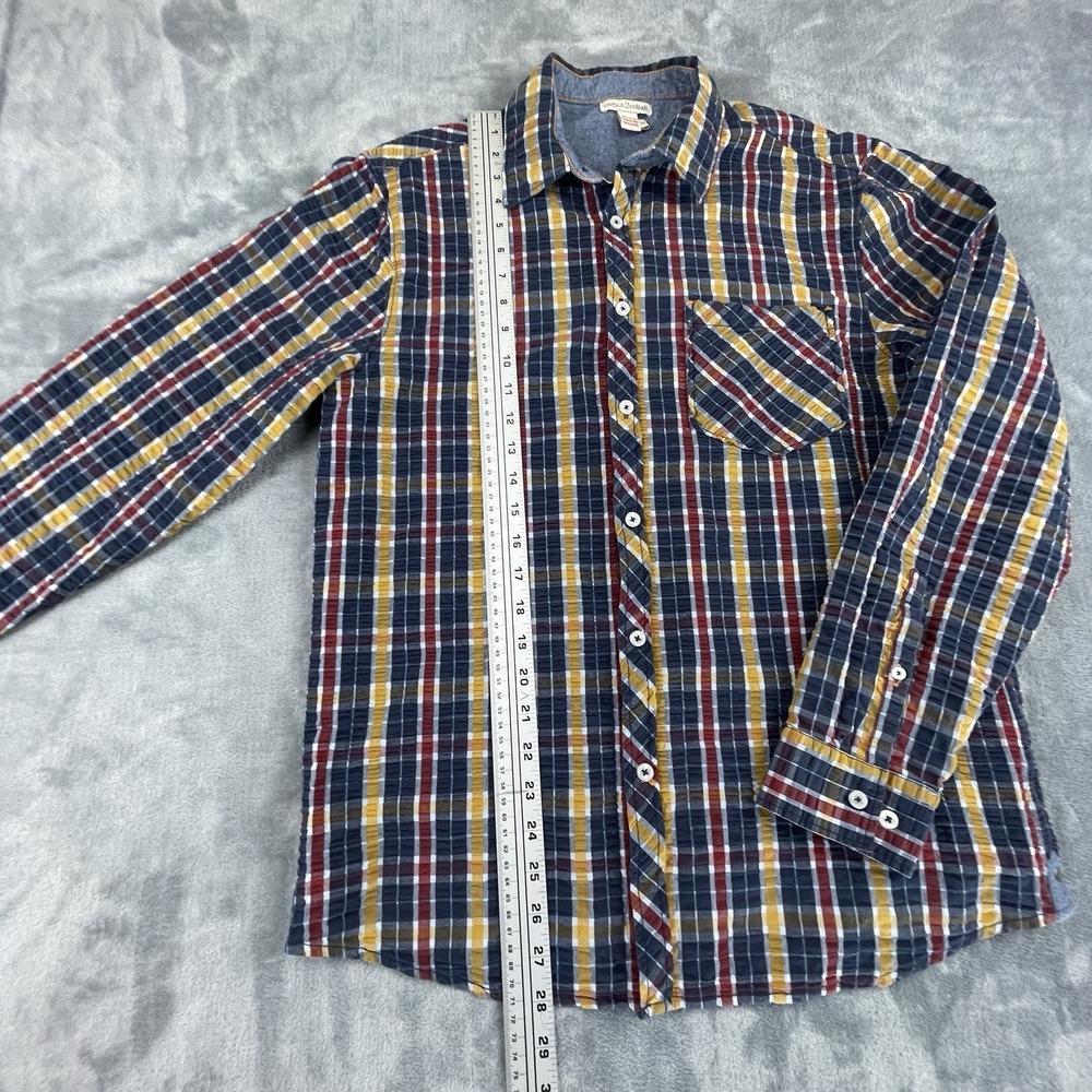 Carbon 2 Cobalt multicolor textured cotton shirt men's size Medium Nice - Picture 7 of 9